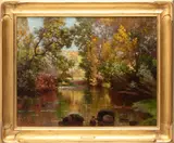 Untitled by René Charles Edmond His, Oil on Canvas, "Stream", offered Nov 2023