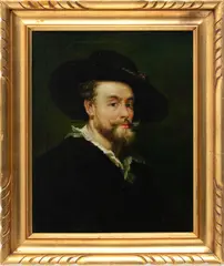 Untitled by Ken Hamilton, Oil on Canvas, After Peter Paul Rubens Self-Portrait, offered Nov 2023