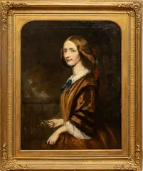 Untitled by Richard Waller, Oil on Canvas, Ca. 1857, Portrait of a Young Woman, offered Nov 2023