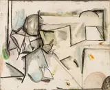 Gordon Newton, Untitled, Charcoal, Graphite And Paint on Wove Paper, Ca. 1971, "Untitled Abstract"