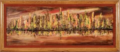 Mid-Century Modern by G. Grahamm, Oil on Canvas New York Skyline, offered Nov 2023