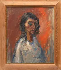 Arnold Hoffmann, Untitled, Oil on Canvas, 1953, Portrait of a Woman
