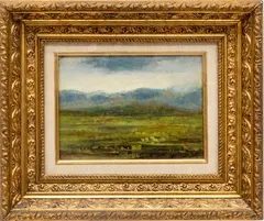 Untitled by George Inness, Oil on Artist Board, Ca. 1880 - 1900, "Landscape", offered Nov 2023