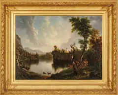 Daniel Huntington, Untitled, Oil on Canvas, Ca. 1839, "Lake in the Shawangunk Mountains"