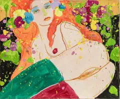 Untitled by Walasse Ting, Oil on Canvas "I Love You", offered Oct 2023