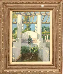 Julius Rolshoven, Untitled, Oil on Canvasboard, Florentine Villa