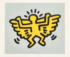 Untitled by Keith Haring, Silkscreen in Colors with Embossing on Arches Cover Paper, 1990, Winged Angel, from Icons, offered Oct 2023