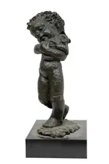 Untitled by Betty Jacobs, Bronze Sculpture Ca. 1960, "Child with Kitten", offered Oct 2023
