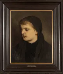 Gabriel von Max, Untitled, Oil on Canvas, the Young Widow