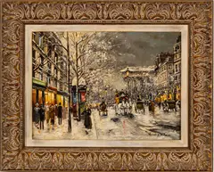 Untitled by Antoine Blanchard, Oil on Canvas Ca. 1960, Boulevard De La Madeleine, Sous La Neige, offered Oct 2023