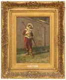 Untitled by Charles François Pécrus, Oil on Mahogany Panel, 19th C., After the Duel, offered Oct 2023