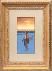 John Paul Strain, Untitled, Gouache on Paper, Ca. 1983, "Winter Sunset"