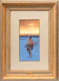 John Paul Strain, Untitled, Gouache on Paper, Ca. 1983, "Winter Sunset"