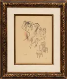 William Gropper, Untitled, Lithograph in Colors, "Dancer in Cafe"