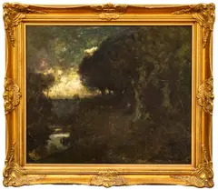 Untitled by William Keith, Oil on Canvas, 1909, "Forest Landscape", offered Oct 2023