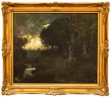 William Keith, Untitled, Oil on Canvas, 1909, "Forest Landscape"