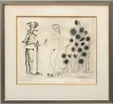 Guillermo Silva, Untitled, Etching on Paper, 1962, "Girasoles"