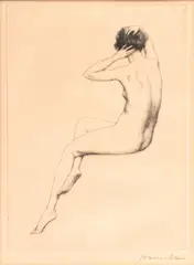 Warren B. Davis, Untitled, Etching on Paper, "Nude"