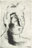 José Clemente Orozco, Untitled, Drypoint Etching on Paper Ca. 1944, Cabeza De Mujer