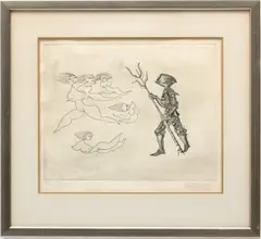 Guillermo Silva, Untitled, Etching on Paper, 1962, "Algunas Son Brujas"