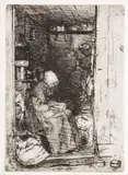 James Abbott McNeill Whistler, Untitled, Etching, 1858, La Vieille Aux Loques (from Twelve Etchings from Nature)