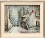 Louis Dali, Untitled, Oil on Canvas, "Winter Scene"