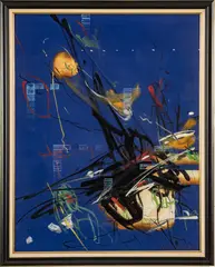 Untitled by Samuel Saghatelian, Oil And Collage on Canvas, Triple Union - Shadow And Tracks, offered Oct 2023
