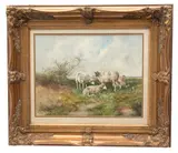 Untitled by Hugo Anton Fisher, Watercolor on Paper, "Sheep in Landscape", offered Oct 2023