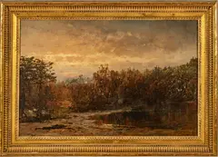 William Louis Sonntag, Untitled, Oil On Canvas, Autumn Landscape