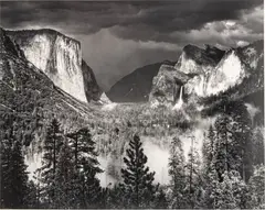 Untitled by Ansel Adams, Gelatin Silver Print 1945 (Later Imp), Thunderstorm, Yosemite Valley, California, offered Sep 2023