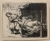 Untitled by Rembrandt Harmensz van Rijn, Etching On Laid Paper, Partial Watermark, 1634, Joseph And Potiphar's Wife, offered Sep 2023