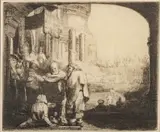 Untitled by Rembrandt Harmensz van Rijn, Etching On Paper, 1659, Peter And John Healing The Cripple At The Gate Of The Temple, offered Sep 2023