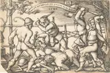 Hans Sebald Beham, Untitled, Engraving On Laid Paper, 1547, Peasants' Brawl From The Peasants' Feast