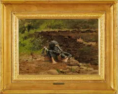 Untitled by Gilbert Gaul, Oil On Canvas, "At The Stream", offered Sep 2023