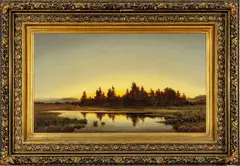 Untitled by Anton Zwengauer, Oil On Canvas, Sunrise At The Murnauer Moos, offered Sep 2023