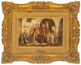 Marius Bauer, Untitled, Oil On Canvas, Ca. 1920s, North African Procession