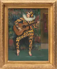 Louis Kronberg, Untitled, Oil On Canvas, 1932, "The Harlequin"