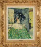Luigi Corbellini, Untitled, Oil On Canvas, Young Girl With A Parakeet