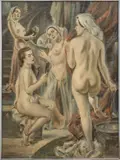 Leo Nowak, Untitled, Oil On Canvas, Ca. 1960s, "Feminine Retreat"