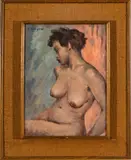 Clyde Singer, Untitled, Oil On Canvasboard 1954, Female Nude