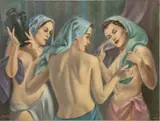 Leo Nowak, Untitled, Oil On Canvas, Ca. 1960, "Conversation"