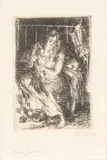 John Sloan, Untitled, Etching On Paper, 1913, Combing Her Hair