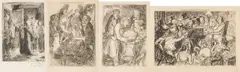 Untitled by John Sloan, Etching On Paper, Ca. 1902/5, Sleep Walker; Champagne; Silent Pie; Broomsticks, Group Of 4, offered Sep 2023