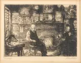 John Sloan, Untitled, Etching On Paper, 1916, McSorley's Back Room
