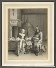 Untitled by Gerard ter Borch, Watercolor And Graphite On Paper, Ca. 19th Century, The Gallant Solider, offered Sep 2023