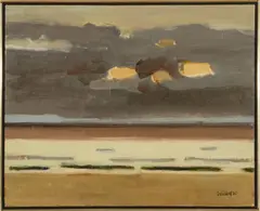 Robert Wilbert, Untitled, Oil On Canvas, 1967, Cloudy Huron Sunrise