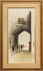 Untitled by Anthony Klitz, Oil On Canvas, "Entrance To Tower", offered Sep 2023