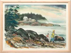 Karl Firth, Untitled, Watercolor And Gouache Ca. 1945, Maine Scene