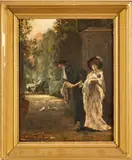 Marcus Stone, Untitled, Oil On Canvas Ca. 1880-1890, Married For Love