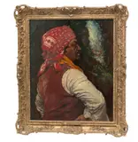 Untitled by Joseph William Topham Vinall, Oil On Wood Panel, The Bandit, offered Sep 2023